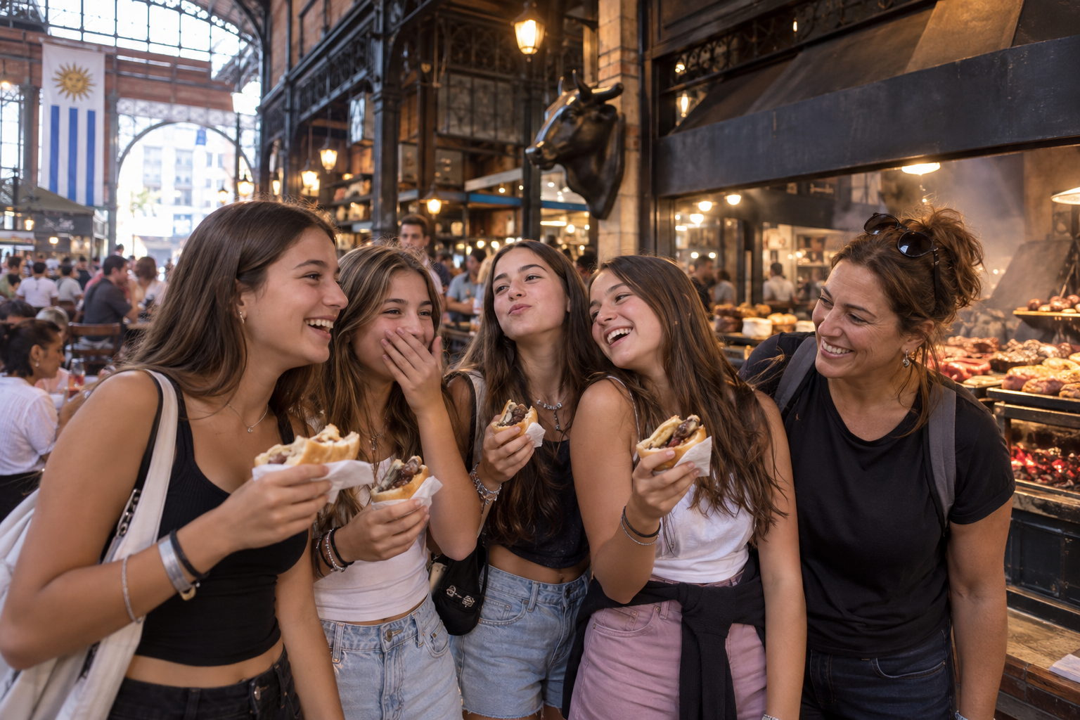 Grupo en el Mercado del Puerto