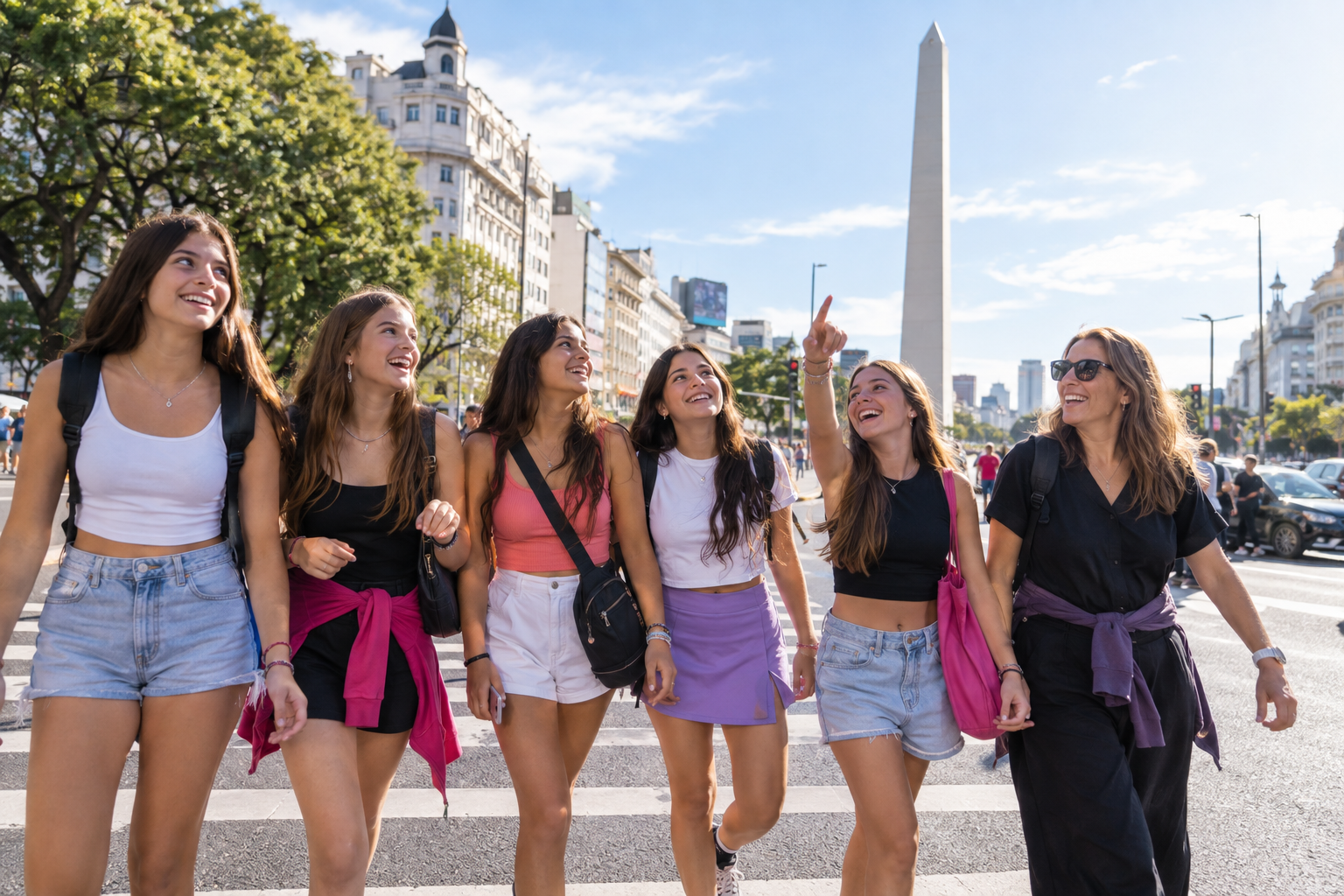 Grupo en el city tour de Buenos Aires
